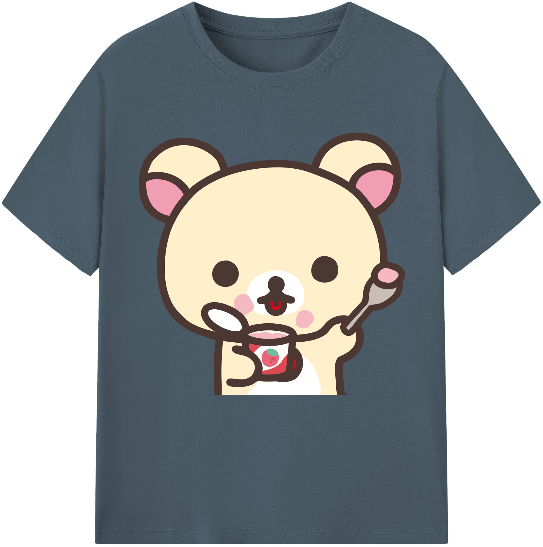（画像用） リラックマ リラックマ キイロイトリ Rilakkuma Korilakkuma Kiiroitori 綿100％半袖Tシャツ（フロントプリント）